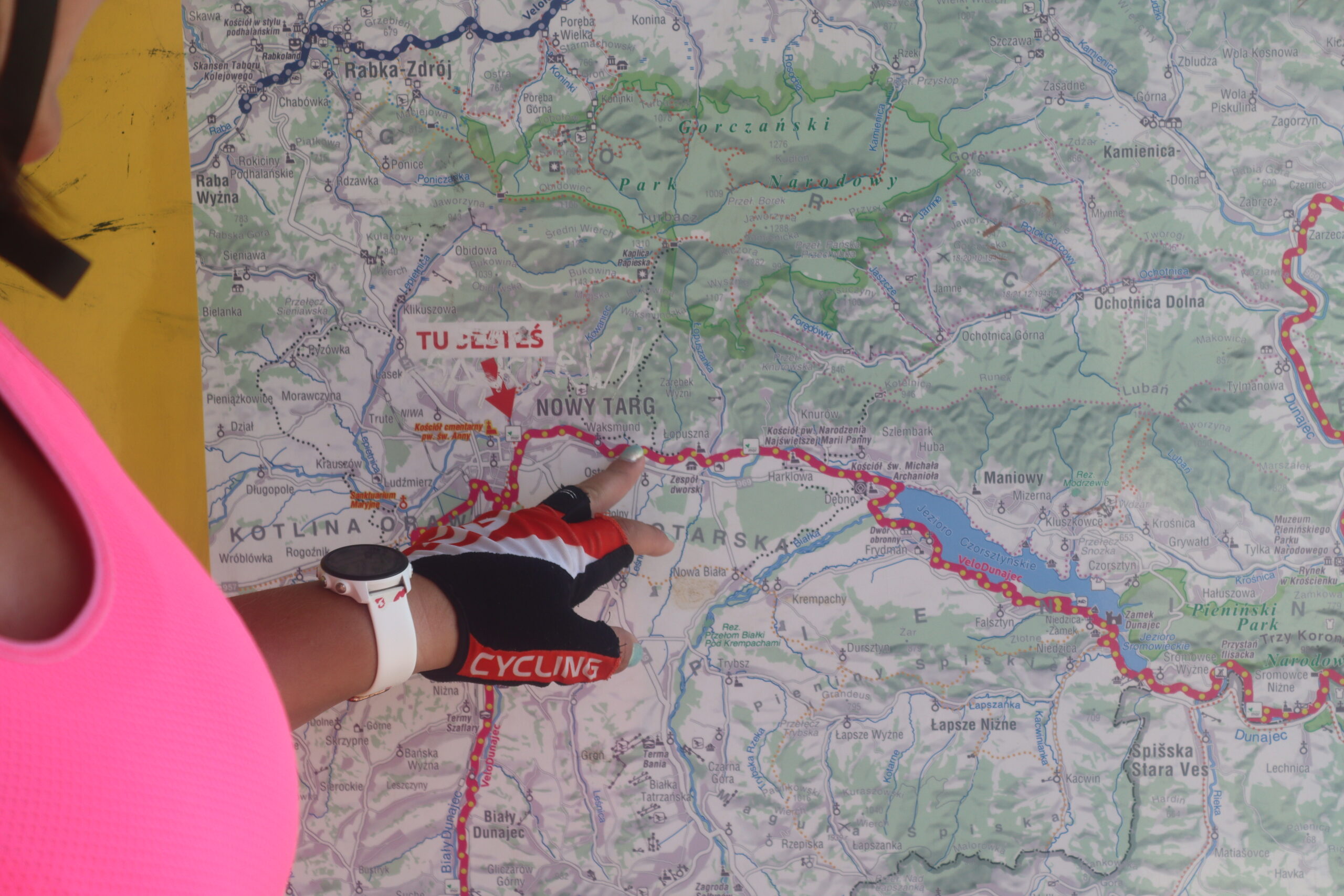 kort-over-cykelruter-nowy-targ-polen